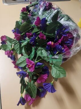 Artificial Flower Garland - Purple & Magenta Floral Party Decor
